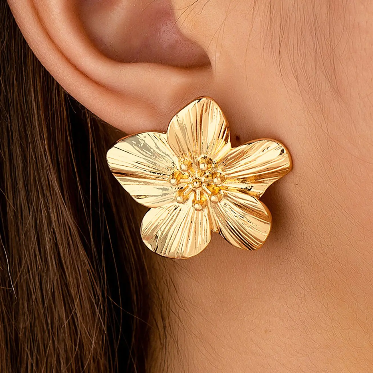 Elegant Flower Clip-On Earrings