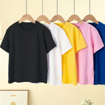 Girls' Solid Cotton Summer T-Shirt