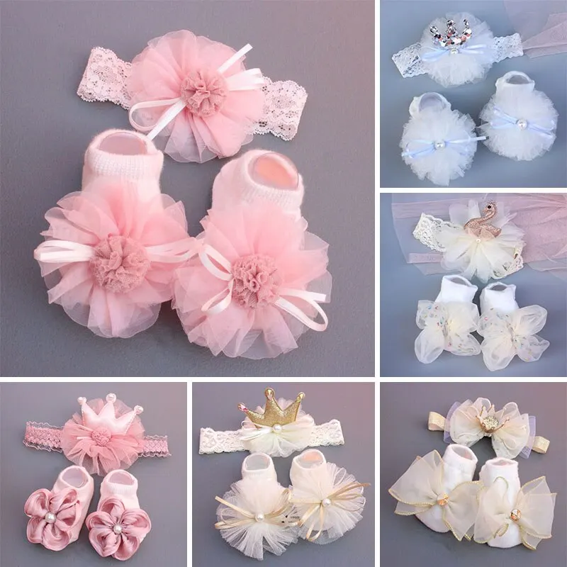 Newborn 2-Piece Lace Headband Set