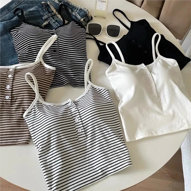Striped Vest with Buttons