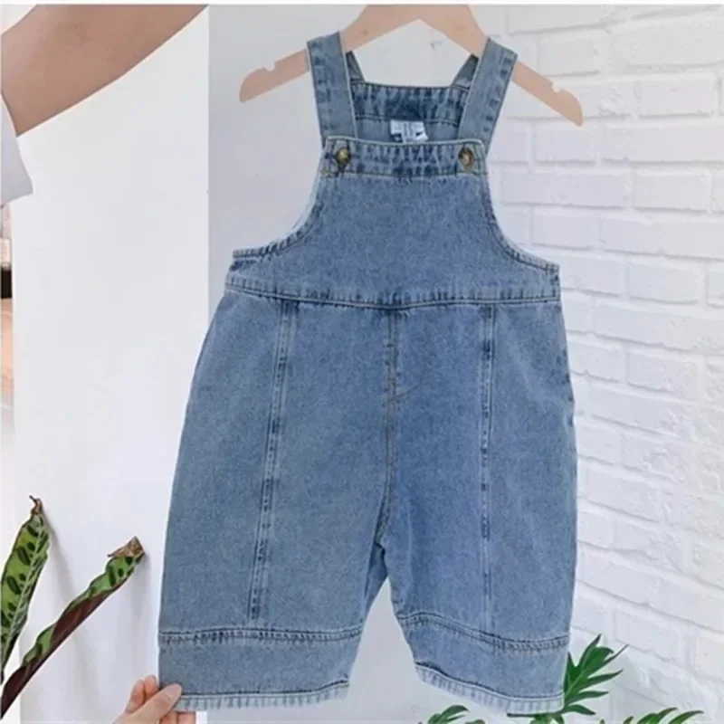 Kids' Denim Romper with Straps