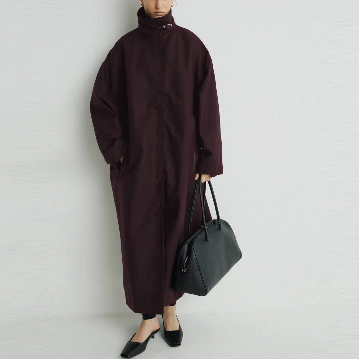 Long Loose Autumn Trench Coat