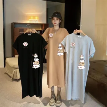 Illustrated Rabbit Print Dress