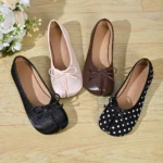 Leather Flats with Slit
