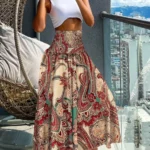 Bohemian Paisley Print Skirt — Image 5