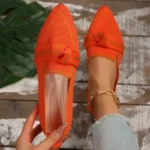 حذاء مسطح محبوك مسامي ومريح — صورة 6