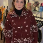 كارديجان نسائي بياقة واقفة ونقشة جاكار
