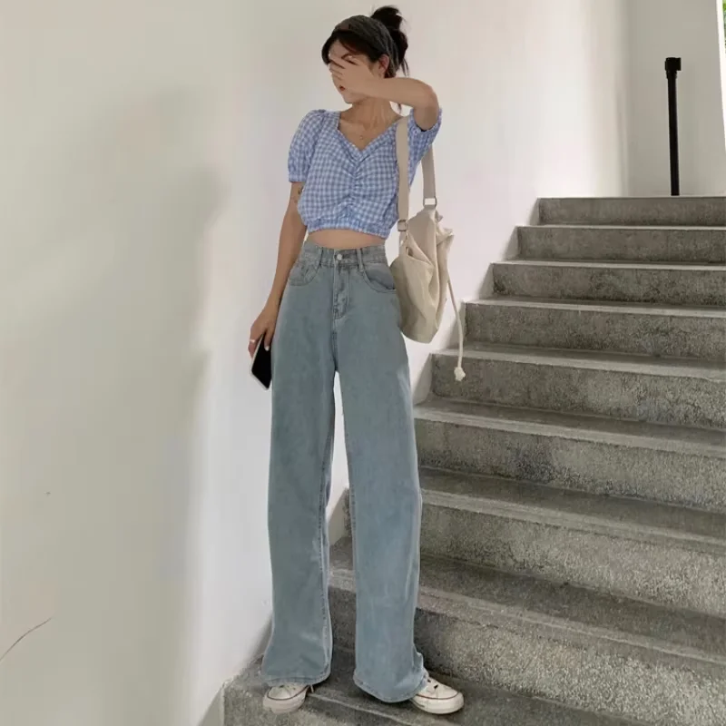 Vintage Autumn Straight Denim Pants