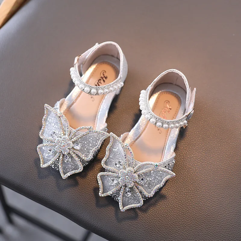 Girls' Rhinestone Summer Sandals with Bow