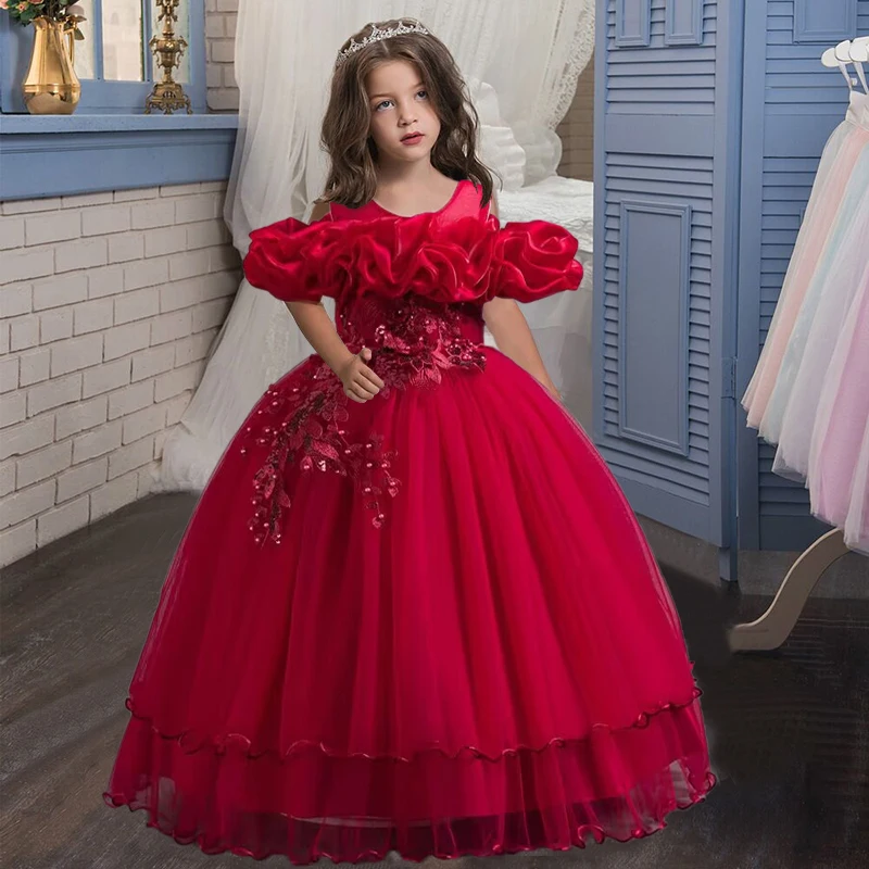 Girls' Elegant Long Dress