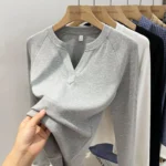 Slim-Fit Long Sleeve V-Neck T-Shirt
