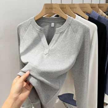 Slim-Fit Long Sleeve V-Neck T-Shirt