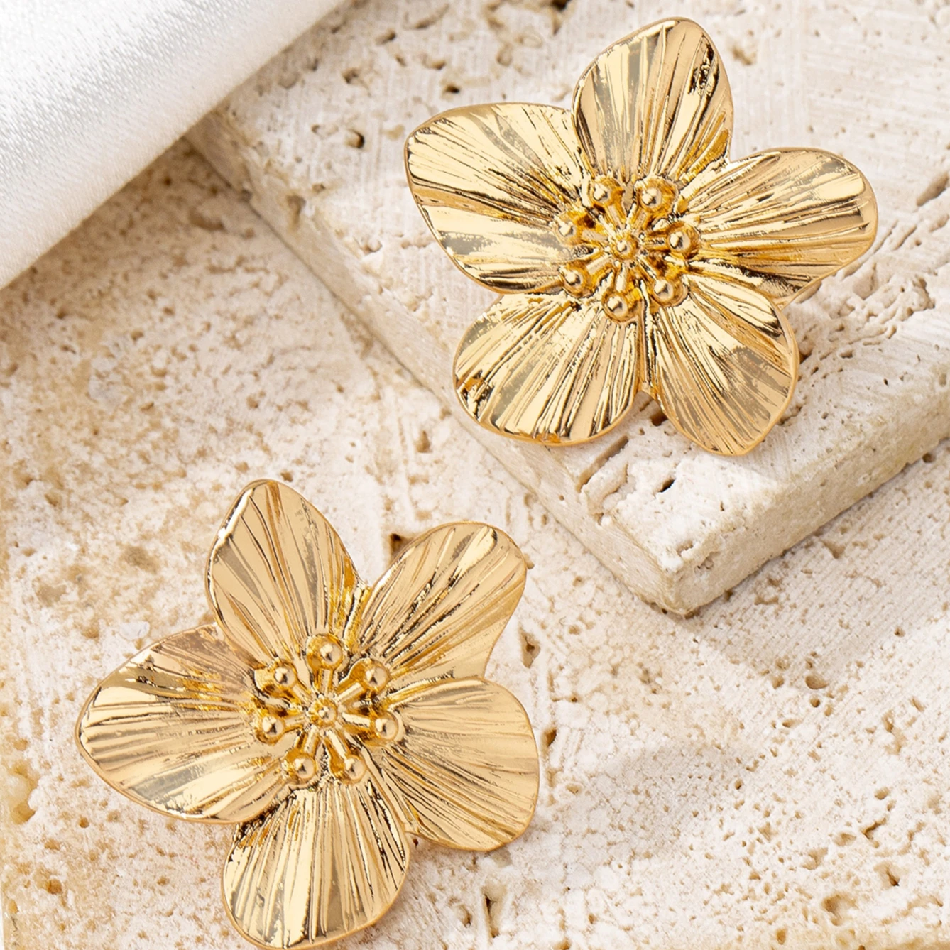 Elegant Flower Clip-On Earrings