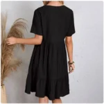 V-Neck Dress with Ruffled Hem — Image 6