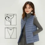 Lightweight Sleeveless Down Vest with Full Opening and Pockets — Image 6