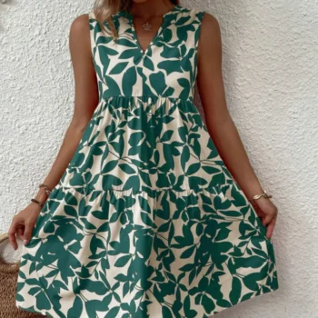 Boho Sleeveless V-Neck Summer Mini Dress