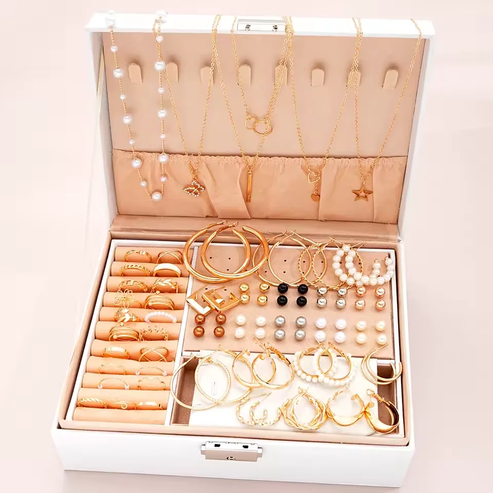 Gold-Tone Pearl Jewelry Set