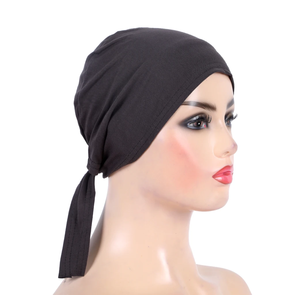 عمامة قطنية سادة برباط خلفي