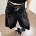 Retro Denim High-Waisted Shorts — Image 3