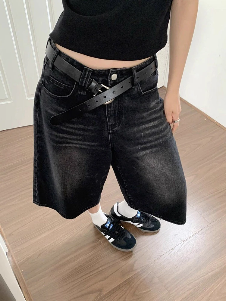 Retro Denim High-Waisted Shorts