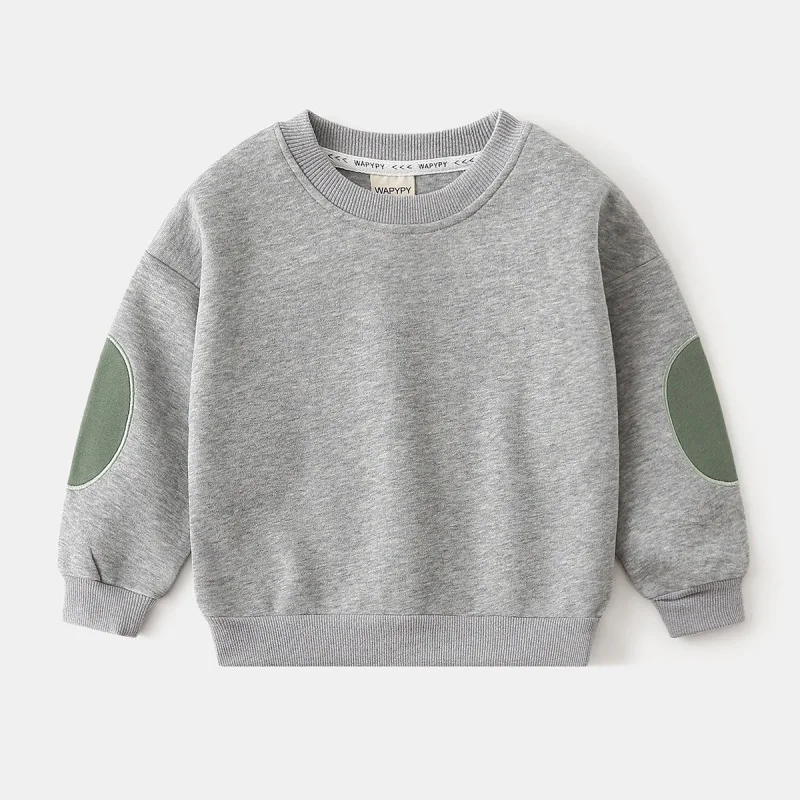 Girls' Solid Round Neck Sweatshirt