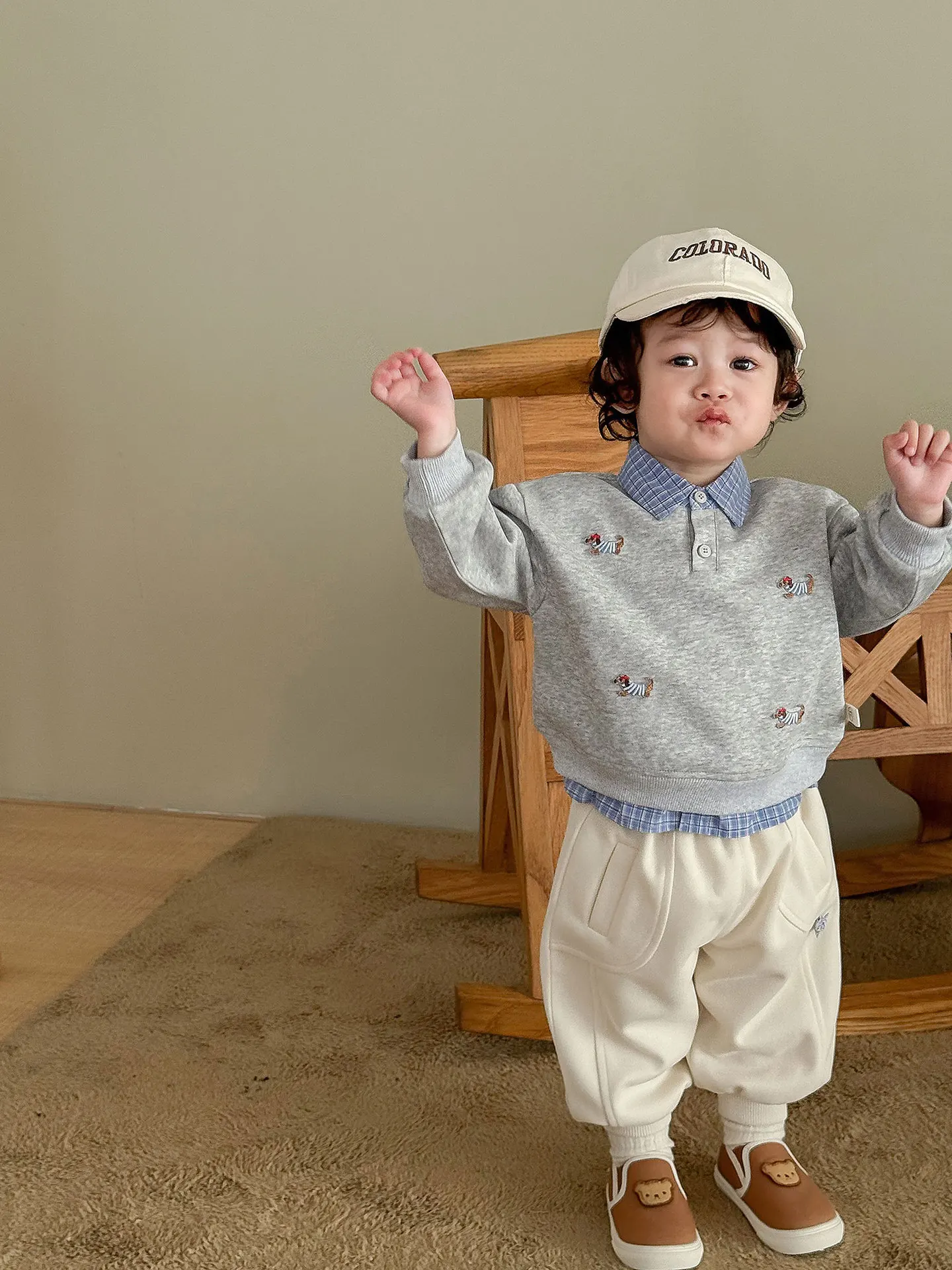 Baby Sweatshirt with Dog Embroidery — Image 19