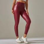 Faux Leather High-Waisted Pants — Image 3