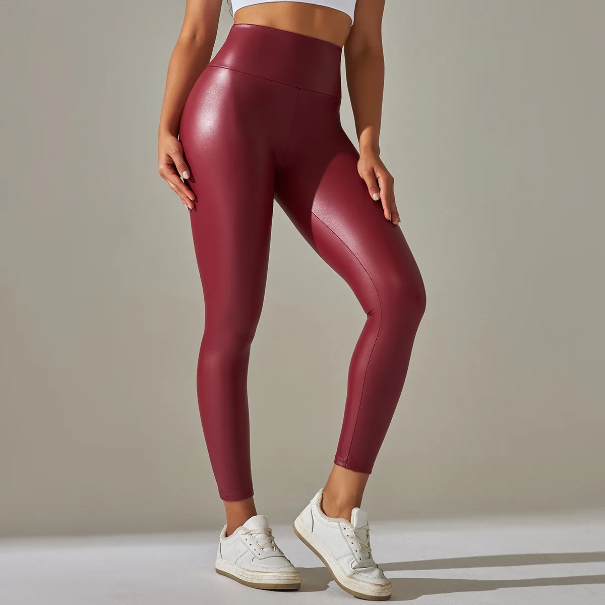 Faux Leather High-Waisted Pants