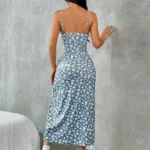 Long Dress with Wrap Bodice and Side Slit — Image 5