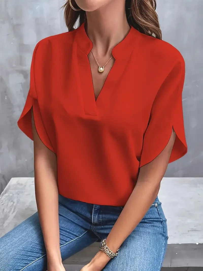 Casual Solid Summer Blouse