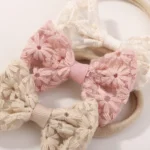 Newborn 4-Piece Embroidered Headband Set — Image 3