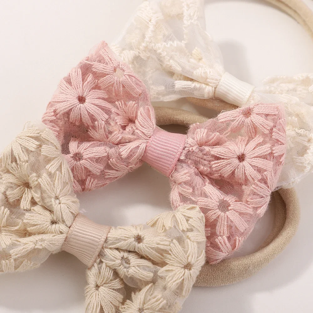 Newborn 4-Piece Embroidered Headband Set