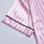 Striped Pajama Set with Embroidery and Pocket — Image 4