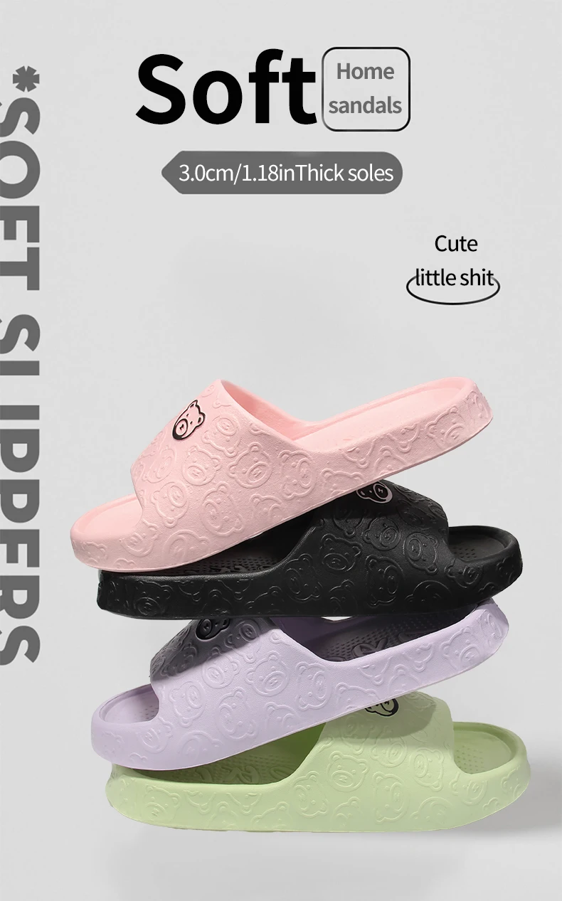 Women's Indoor and Outdoor Slippers with Ribbed Sole
