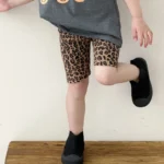Girls' Leopard Print Shorts and Leggings