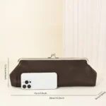 Faux Leather Evening Bag with Clasp — Image 3