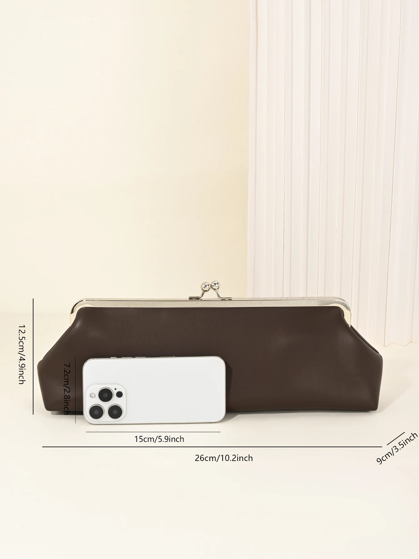 Faux Leather Evening Bag with Clasp