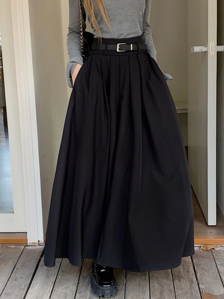 Elegant Gray Maxi Skirt