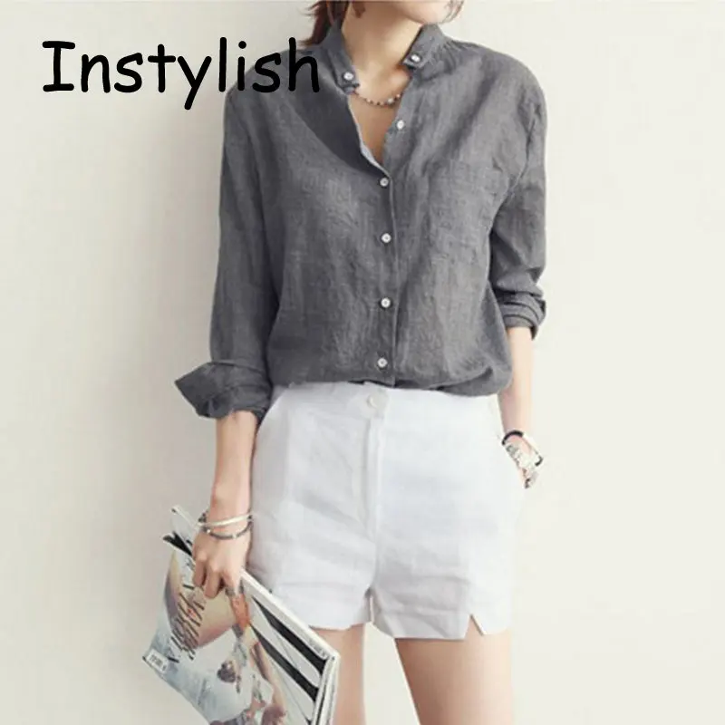 Korean-Style Solid Cotton Formal Shirt