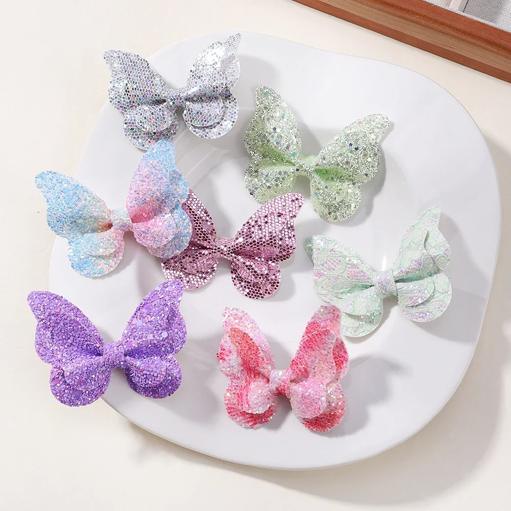 4-Piece Butterfly Sequin Hair Clip Set