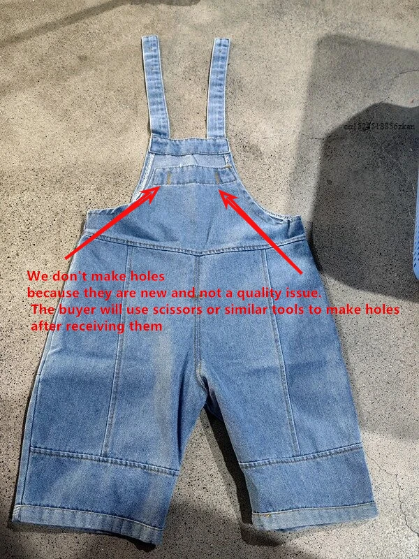 Kids' Denim Romper with Straps