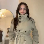 Short Double-Breasted Trench Coat with Belt — Image 4