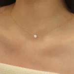 Dainty Gold-Plated Necklace with Zircon Stone