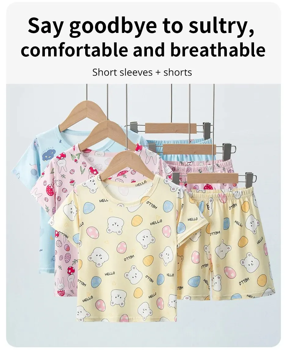 Kids' Summer Set with Short Sleeves and Shorts