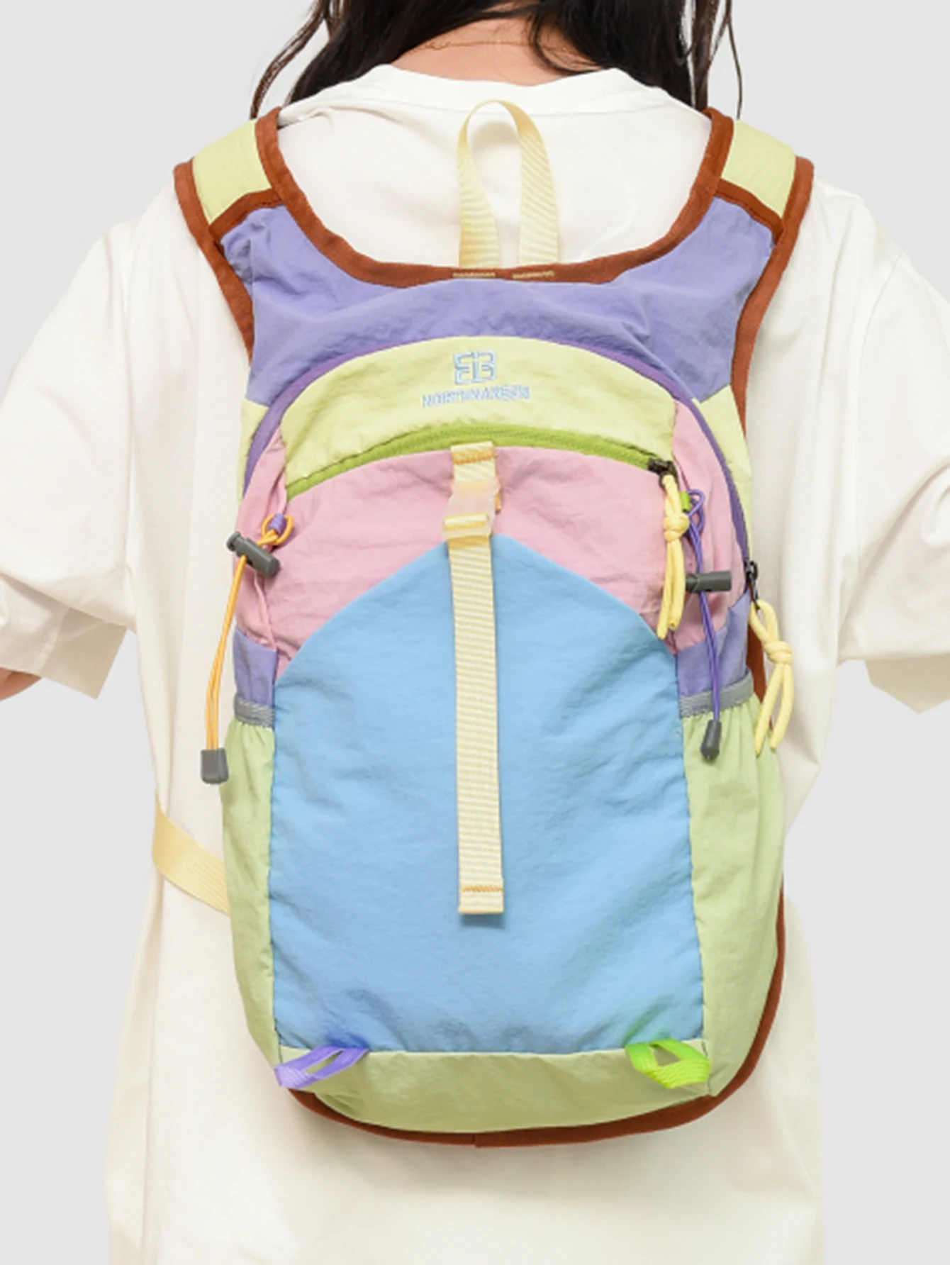 Multi-Pocket Contrast Color Backpack — Image 12