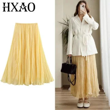 Pleated Summer Midi Skirt