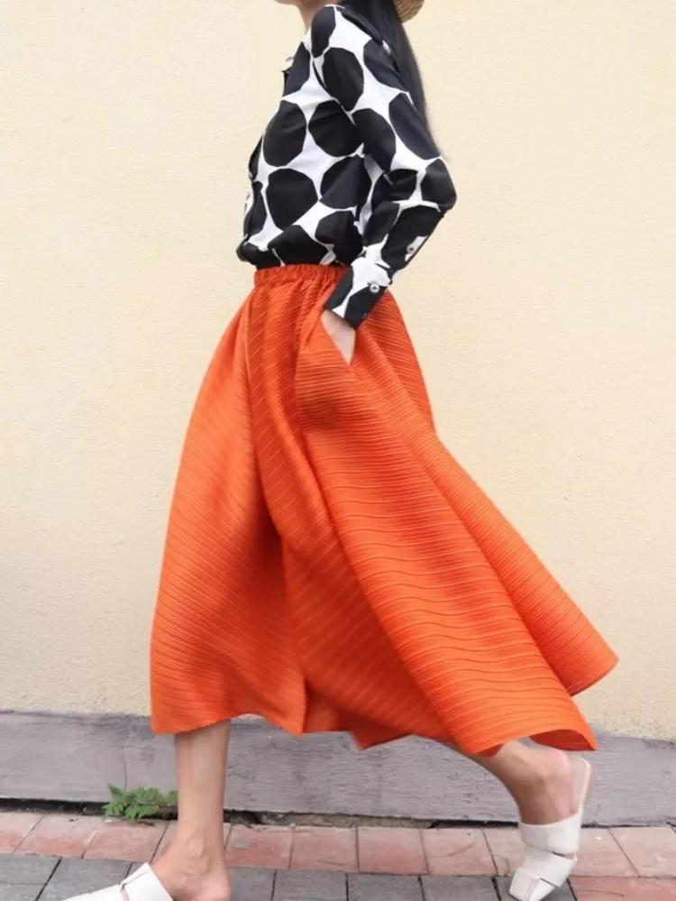 One-Size High Waist Asymmetric Wide-Leg Pants