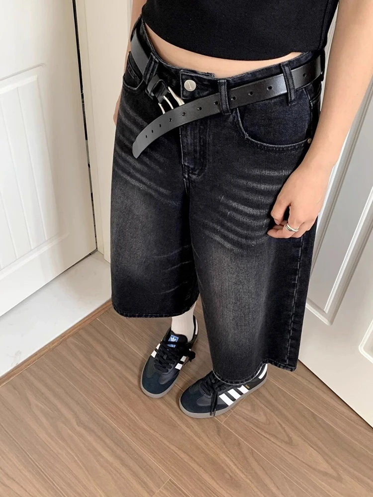 Retro Denim High-Waisted Shorts
