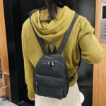 Classic Solid Nylon Backpack — Image 5
