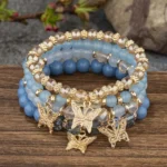 4-Piece Butterfly Beaded Bracelet Set — Image 6